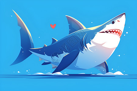 可爱的鲨鱼插画图片