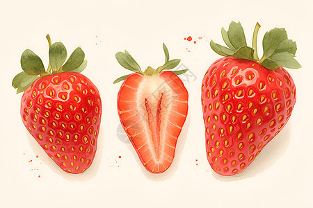 美味的草莓插画图片