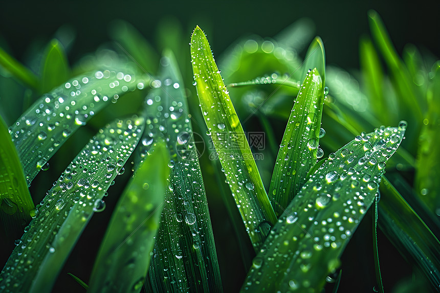 户外植物上的露水图片