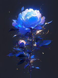蓝色荧光花朵图片