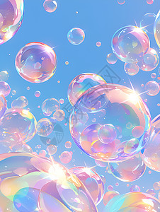 梦幻的彩色泡泡背景图片