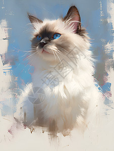可爱的布偶猫插画图片