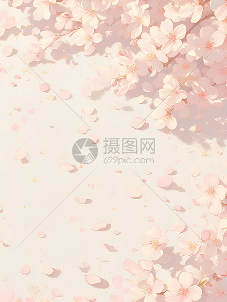 粉色背景上的樱花图片