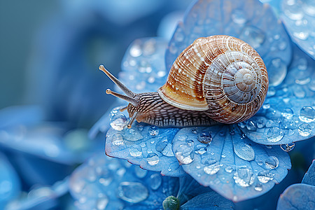 植物上的可爱蜗牛图片