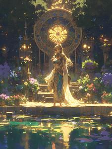 童话花园中的公主图片