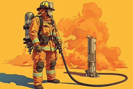 消防员卡通插画图片