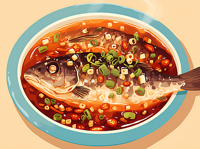 麻辣的鱼肉食物图片