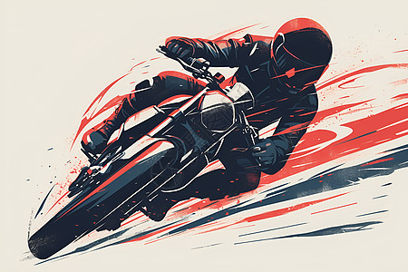 极限摩托车骑摩托车的人在压弯插画
