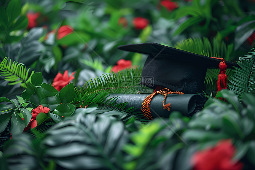 植物中的帽子和文凭图片