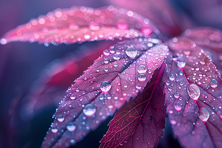 叶子上的水珠紫叶上的水珠背景