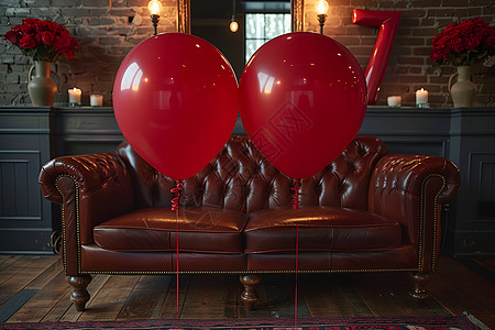 气球和沙发图片