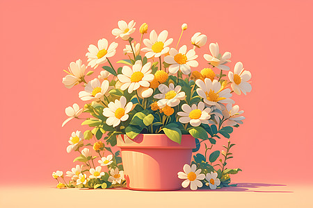 花盆中的雏菊图片