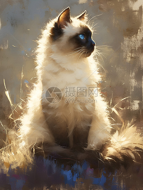 阳光下的暹罗猫图片