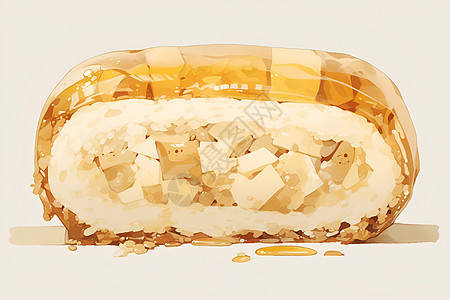 香甜的饭团米饭插画高清图片