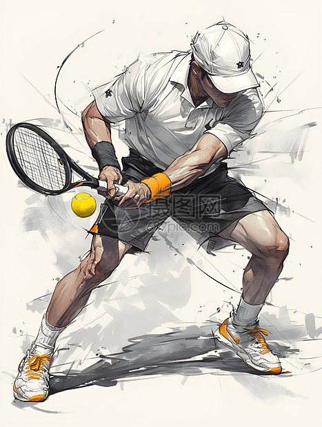 网球选手击球图片