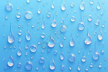 玻璃雨水窗台上透明水滴插画