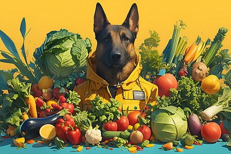蔬菜店的狗主人图片