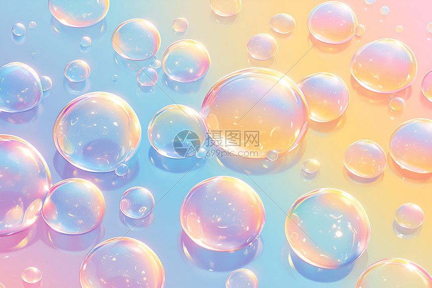泡泡绽放神奇的色彩图片