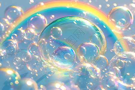 泡泡中的彩虹图片