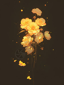 飘浮的黄色花朵图片
