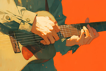 男人弹奏吉他的手图片