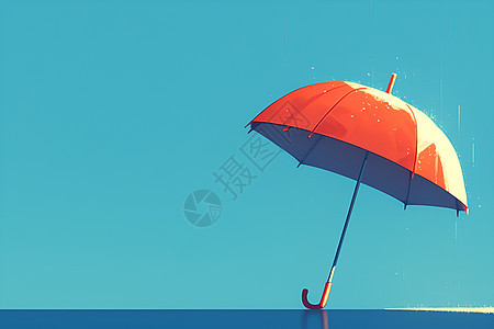 明亮的伞蓝天形成鲜明对比图片