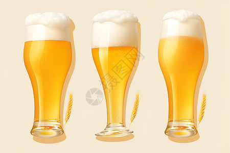 三杯啤酒图片