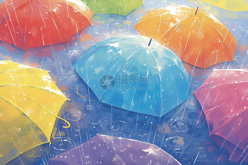 雨中的伞图片