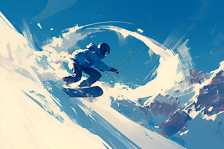 雪地上潇洒的滑雪者图片