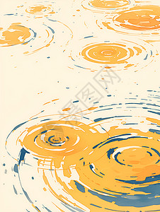 水滴涟漪湖面上的水花插画