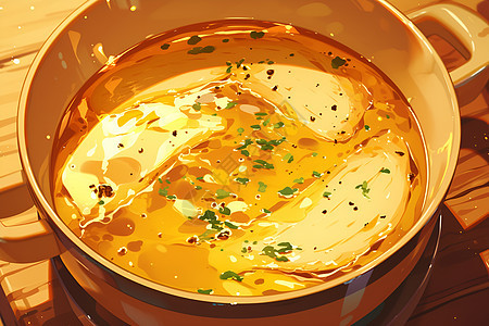 一锅热热的汤背景图片