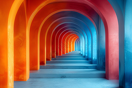 彩色的长廊图片