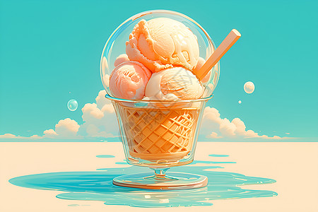 杯子里的冰淇淋图片