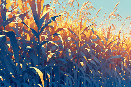 金黄的玉米农田图片