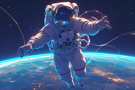 太空中的宇航员高清图片