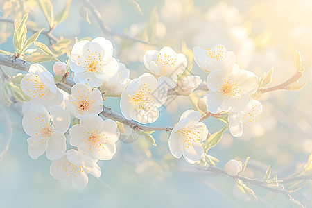 绽放的白色梅花图片