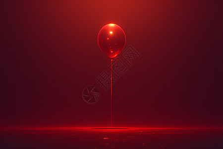 红色灯光下的气球图片