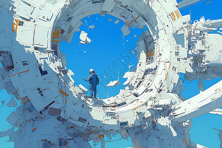 太空站的未来幻想景象图片