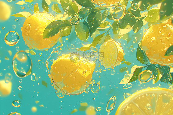 柠檬之舞插画图片