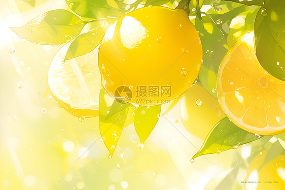 多汁的柠檬水果图片