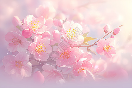 绽放的漂亮桃花图片