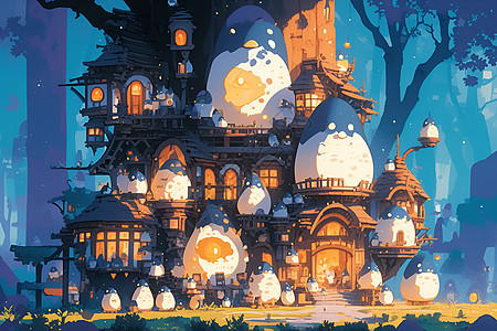 童话魔幻城堡背景图片