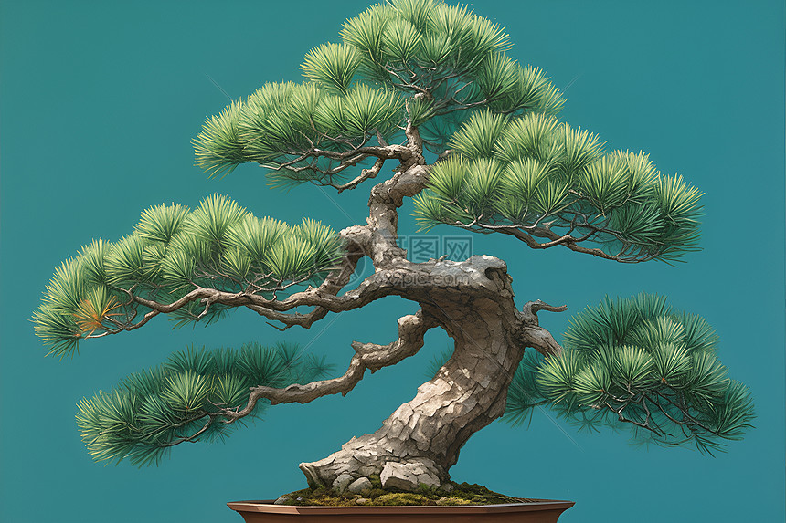 展示的松树插画图片