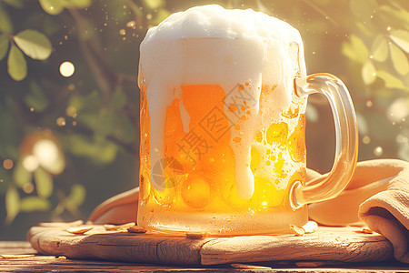 冰爽可口的啤酒饮品背景图片