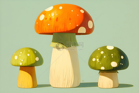 三颗蘑菇图片