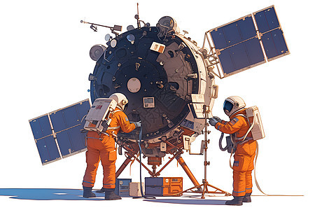 修理卫星的宇航员图片