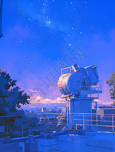屋顶上的天文望远镜图片