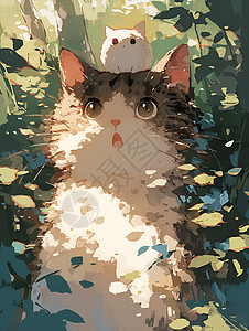 树丛里的猫咪图片