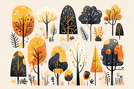 秋色小树林图片