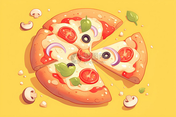 色彩斑斓的披萨图片